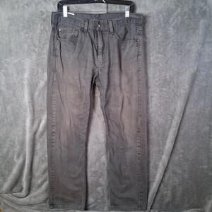 Levis 505 Mens 34x32 Classic  Straight Fit Graphite Grey Inseam 30.5 White Tab